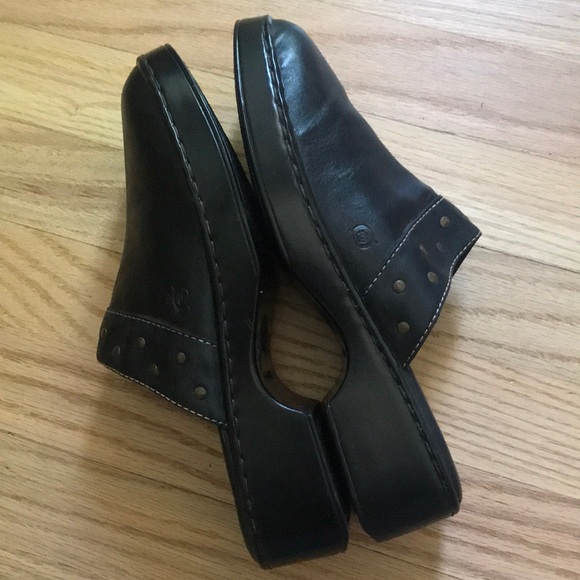 Born Black Leather Clogs Size 8 - Picture 6 of 11
